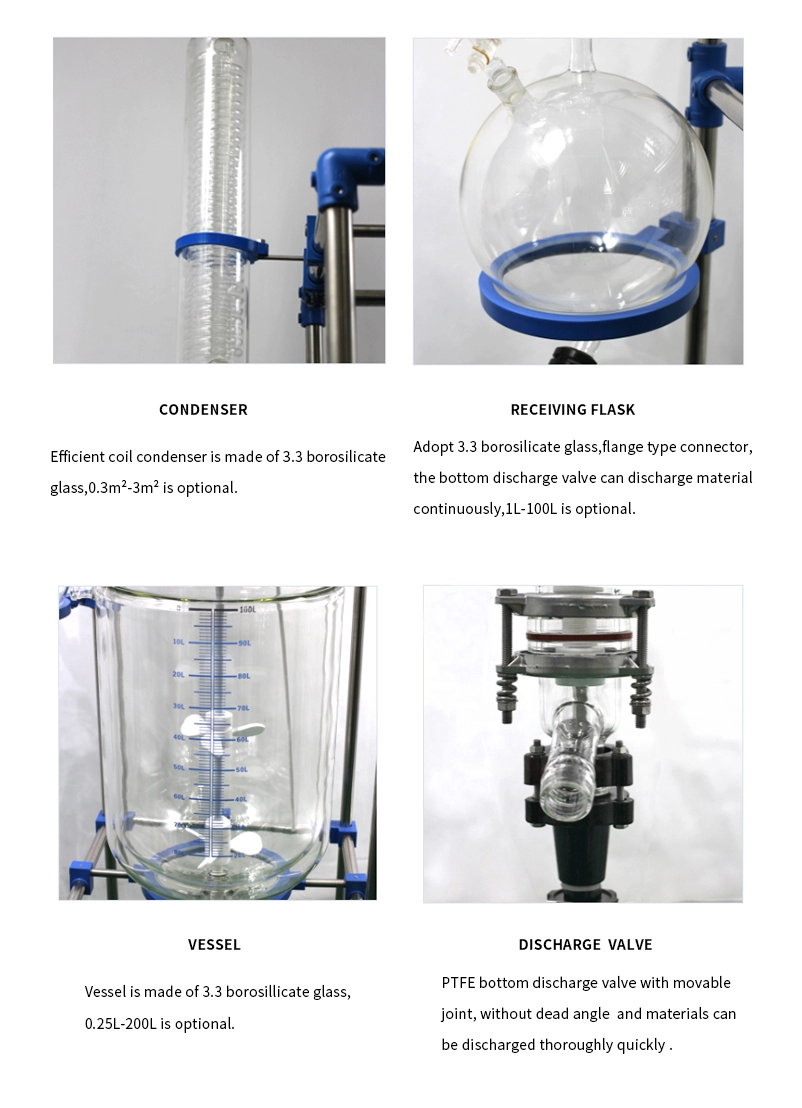 5L Jacketed Glass Reactor Nutsche Filter pou Crystallization92